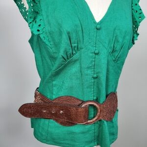 Vegan Leather Y2K Chunky Woven Belt Size L 2000s